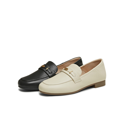 天美意2025秋新款商场同款休闲百搭通勤上班女乐福鞋CPC12CA5