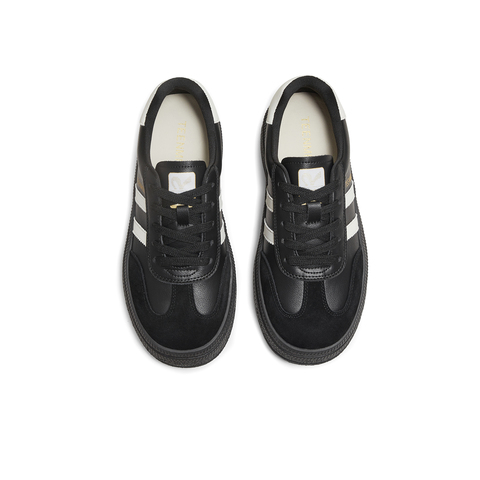 天美意2025秋新款拼色厚底运动百搭系带休闲女德训鞋BJ541CM5