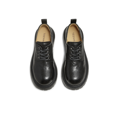 天美意2025秋新款大头牛津鞋复古英伦深口单鞋女皮鞋KY016CM5