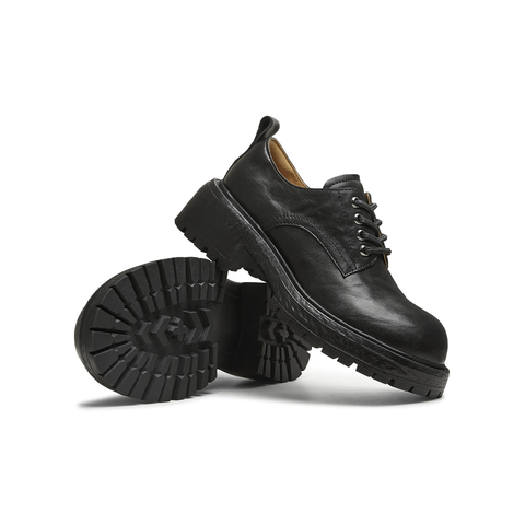 天美意2025秋新款大头牛津鞋复古英伦深口单鞋女皮鞋KY016CM5