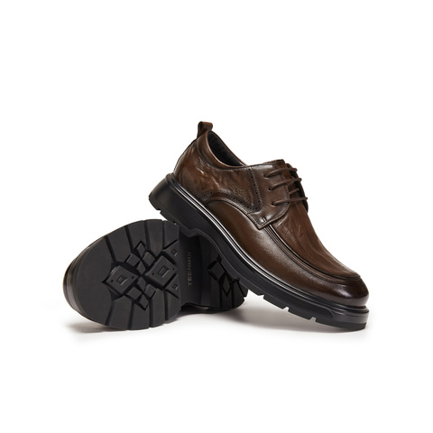 天美意2025冬新款商场同款商务正装绅士帅气休闲男皮鞋2UU10DM5