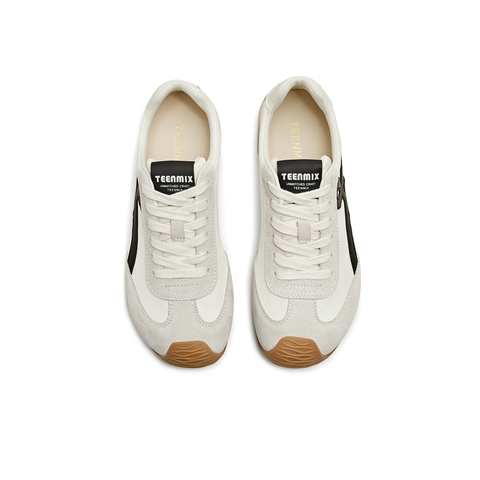 天美意2025秋新款休闲百搭复古平底潮流德训鞋女阿甘鞋KG096CM5