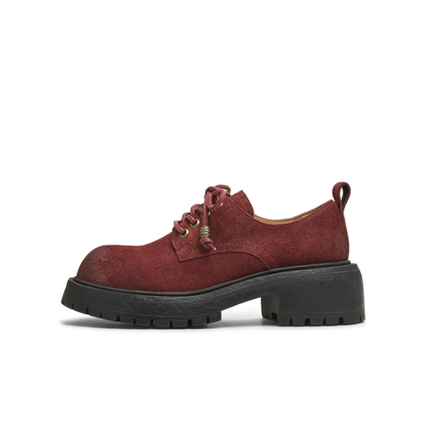 天美意2025秋新款大头牛津鞋复古英伦深口单鞋女皮鞋KY016CM5