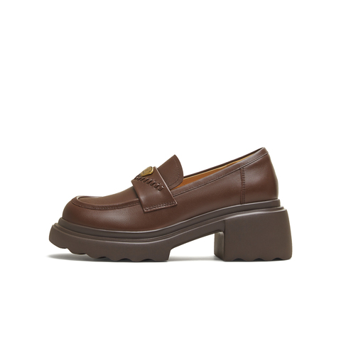 天美意2025秋新款商场同款厚底百搭纯色复古女乐福鞋BL821CA5