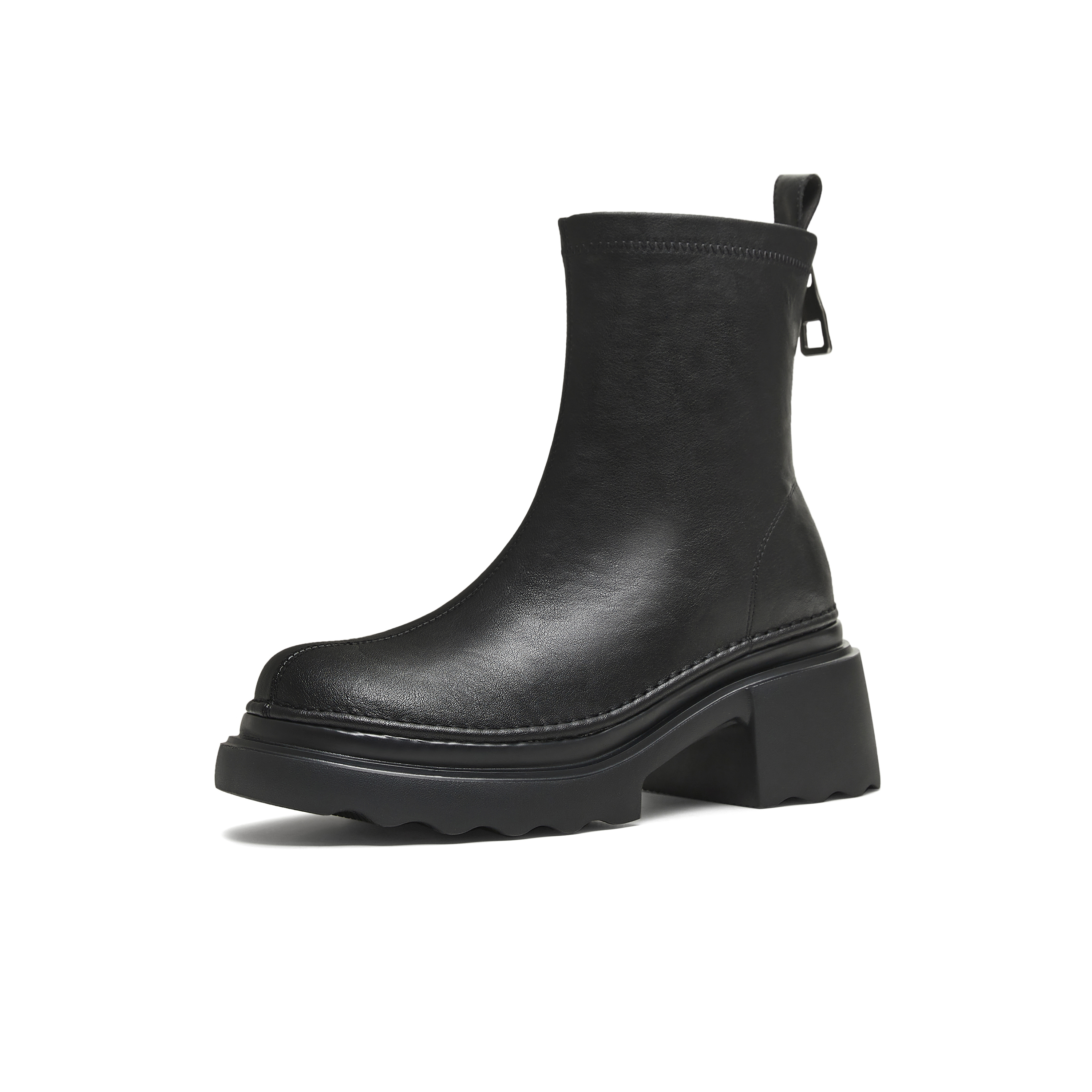 天美意2025冬新款商场同款厚底简约百搭时装靴短靴女靴BL691DD5