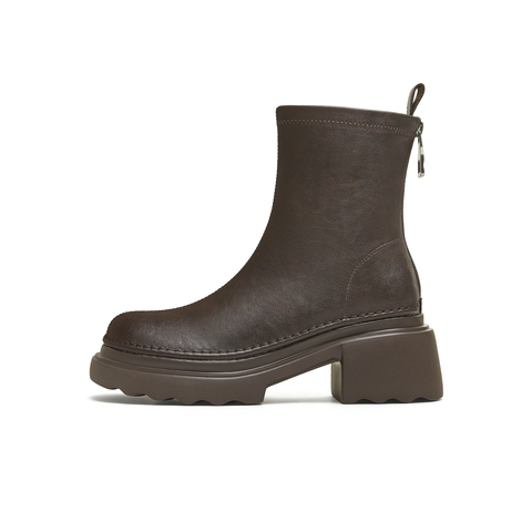 天美意2025冬新款商场同款厚底简约百搭时装靴短靴女靴BL691DD5