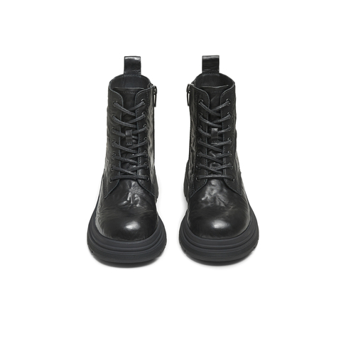 天美意2025冬新款商场同款粗跟擦色英伦短靴女马丁靴BL711DD5