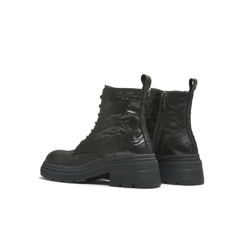 天美意2025冬新款商场同款粗跟擦色英伦短靴女马丁靴BL711DD5