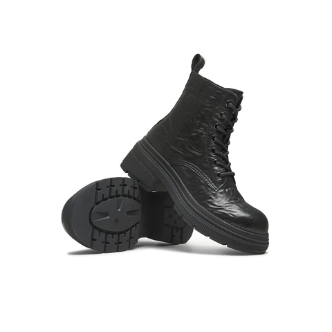 天美意2025冬新款商场同款粗跟擦色英伦短靴女马丁靴BL711DD5