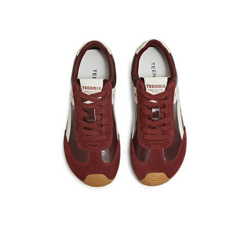 天美意2025冬新款休闲复古百搭内增高德训鞋女阿甘鞋KG096DM5