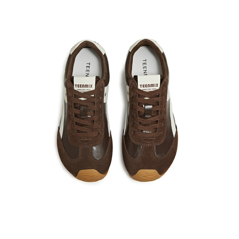 天美意2025冬新款休闲复古百搭内增高德训鞋女阿甘鞋KG096DM5