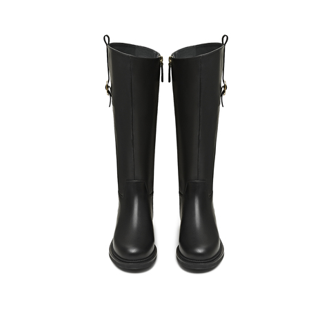 天美意2025冬新款商场同款高直筒显瘦百搭厚底女骑士靴BL971DG5