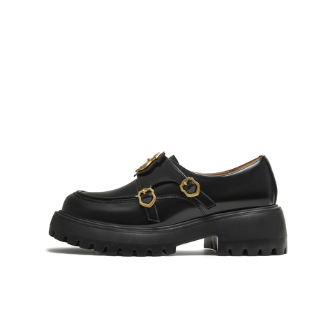 天美意2025秋新款商场同款学院复古英伦风乐福鞋女单鞋CPF36CM5