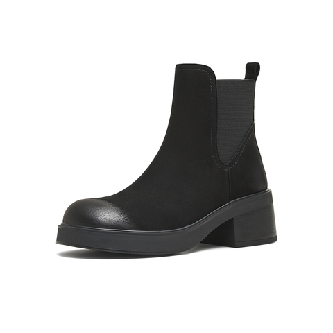 天美意2025冬新款商场同款粗跟休闲经典百搭女切尔西靴BL721DD5