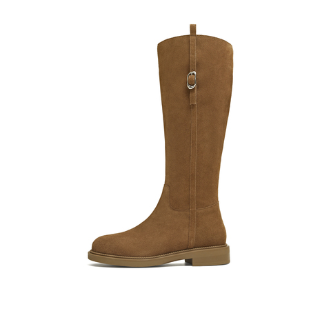 天美意2025冬新款商场同款高直筒显瘦百搭厚底女骑士靴BL971DG5