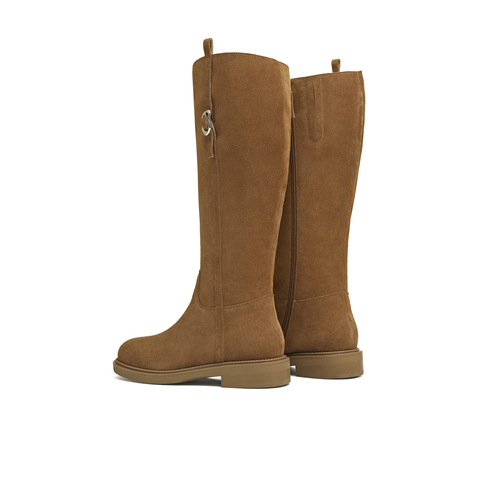 天美意2025冬新款商场同款高直筒显瘦百搭厚底女骑士靴BL971DG5