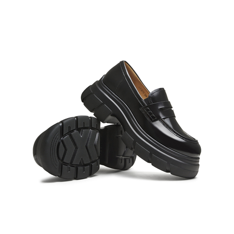 天美意2025秋新款商场同款乐福鞋复古百搭英伦女皮单鞋CFR01CA5