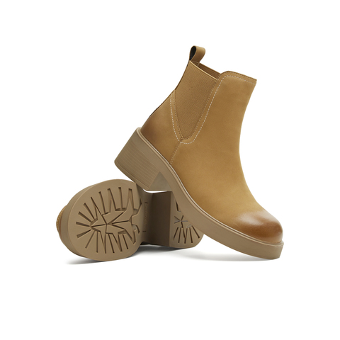 天美意2025冬新款商场同款粗跟休闲经典百搭女切尔西靴BL721DD5