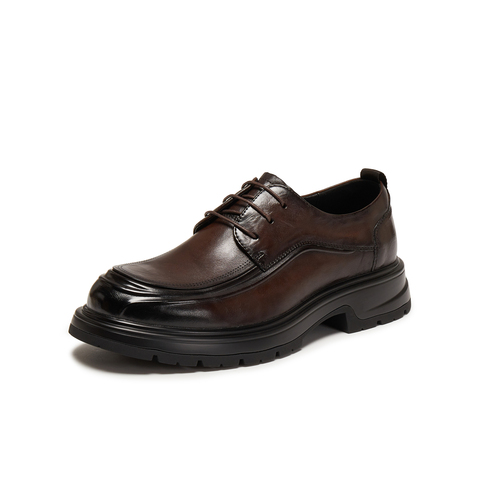 天美意2025冬新款商场同款厚底系带上班通勤男正装皮鞋3XB01DM5