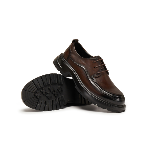 天美意2025冬新款商场同款厚底系带上班通勤男正装皮鞋3XB01DM5