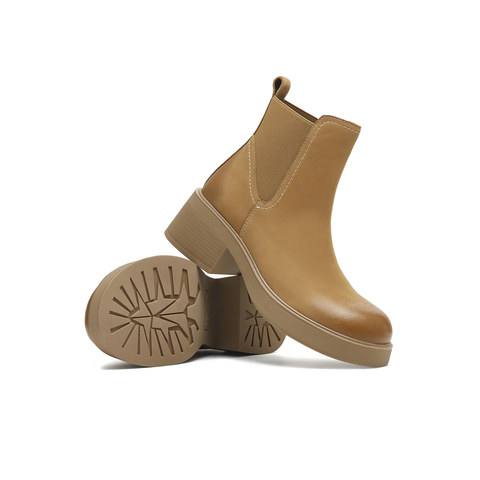 天美意2025冬新款商场同款粗跟休闲经典百搭女切尔西靴BL721DD5