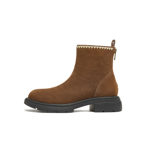 天美意2025冬新款商场同款平跟复古美拉德百搭女时装靴BJ842DD5