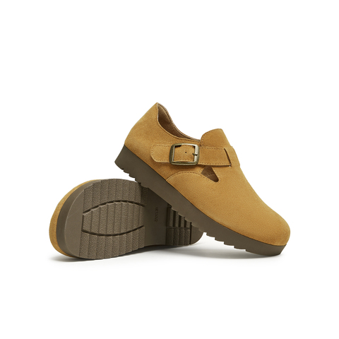 天美意2025春新款商场同款纯色百搭复古半拖鞋女勃肯鞋BJ551AM5