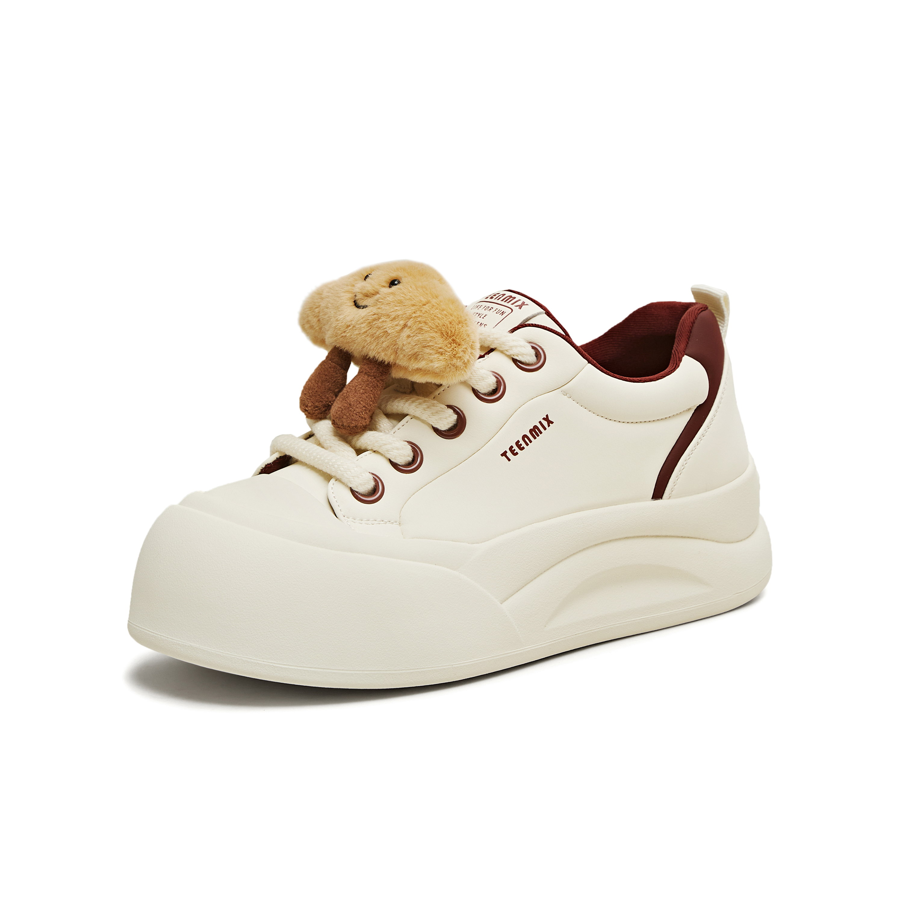 天美意2025冬新款商场同款可爱简约毛绒板鞋女休闲鞋BK472DM5