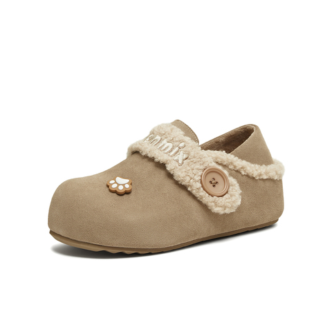 天美意2025冬新款商场同款舒适保暖毛绒单鞋女勃肯鞋BM141DM5