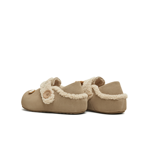 天美意2025冬新款商场同款舒适保暖毛绒单鞋女勃肯鞋BM141DM5