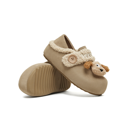 天美意2025冬新款商场同款舒适保暖毛绒单鞋女勃肯鞋BM141DM5