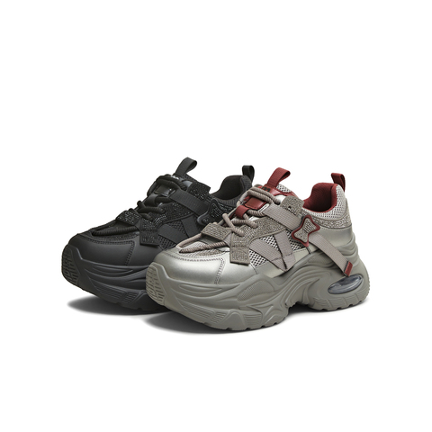 天美意2025冬新款商场同款厚底时尚水钻休闲鞋女老爹鞋BM181DM5