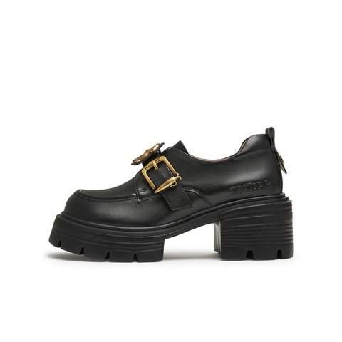 天美意2025秋新款商场同款复古百搭学院风皮鞋女牛津鞋CMJ27CM5