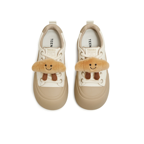 天美意2025冬新款商场同款可爱简约毛绒板鞋女休闲鞋BK472DM5