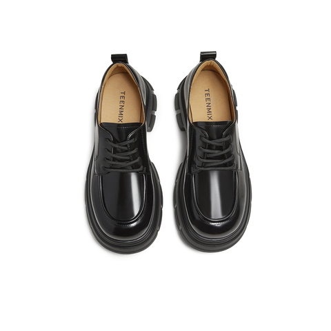 天美意2025秋新款商场同款厚底百搭系带纯色女牛津鞋CFR20CM5