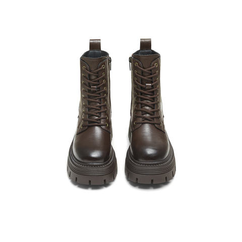 天美意2025冬新款商场同款系带短靴户外潮流女马丁靴BL681DZ5