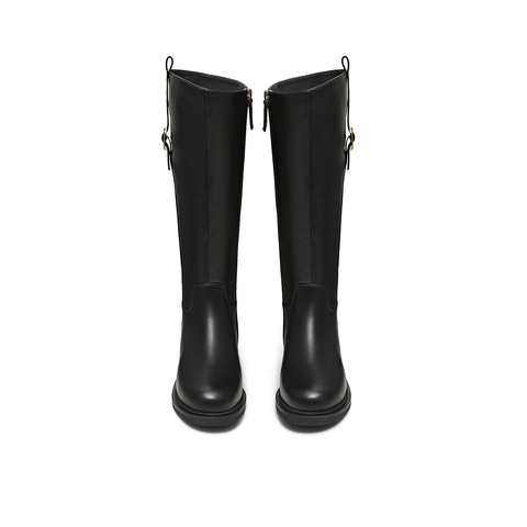 天美意2025冬新款商场同款高直筒显瘦百搭厚底女骑士靴BL971DG5