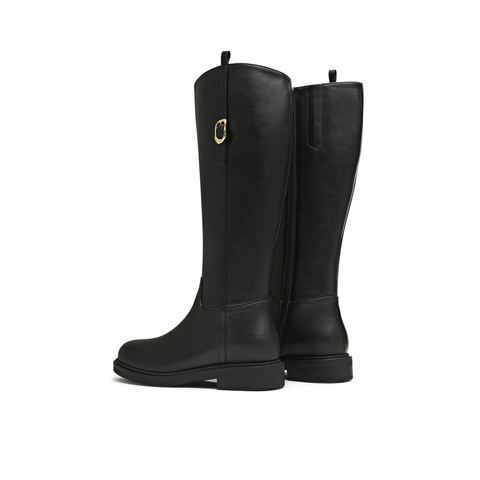 天美意2025冬新款商场同款高直筒显瘦百搭厚底女骑士靴BL971DG5