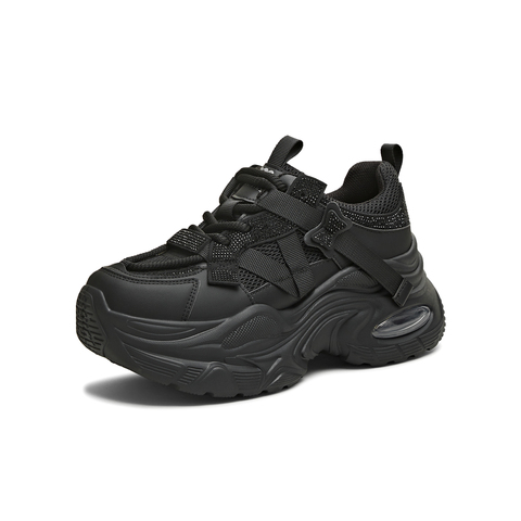 天美意2025冬新款商场同款厚底时尚水钻休闲鞋女老爹鞋BM181DM5