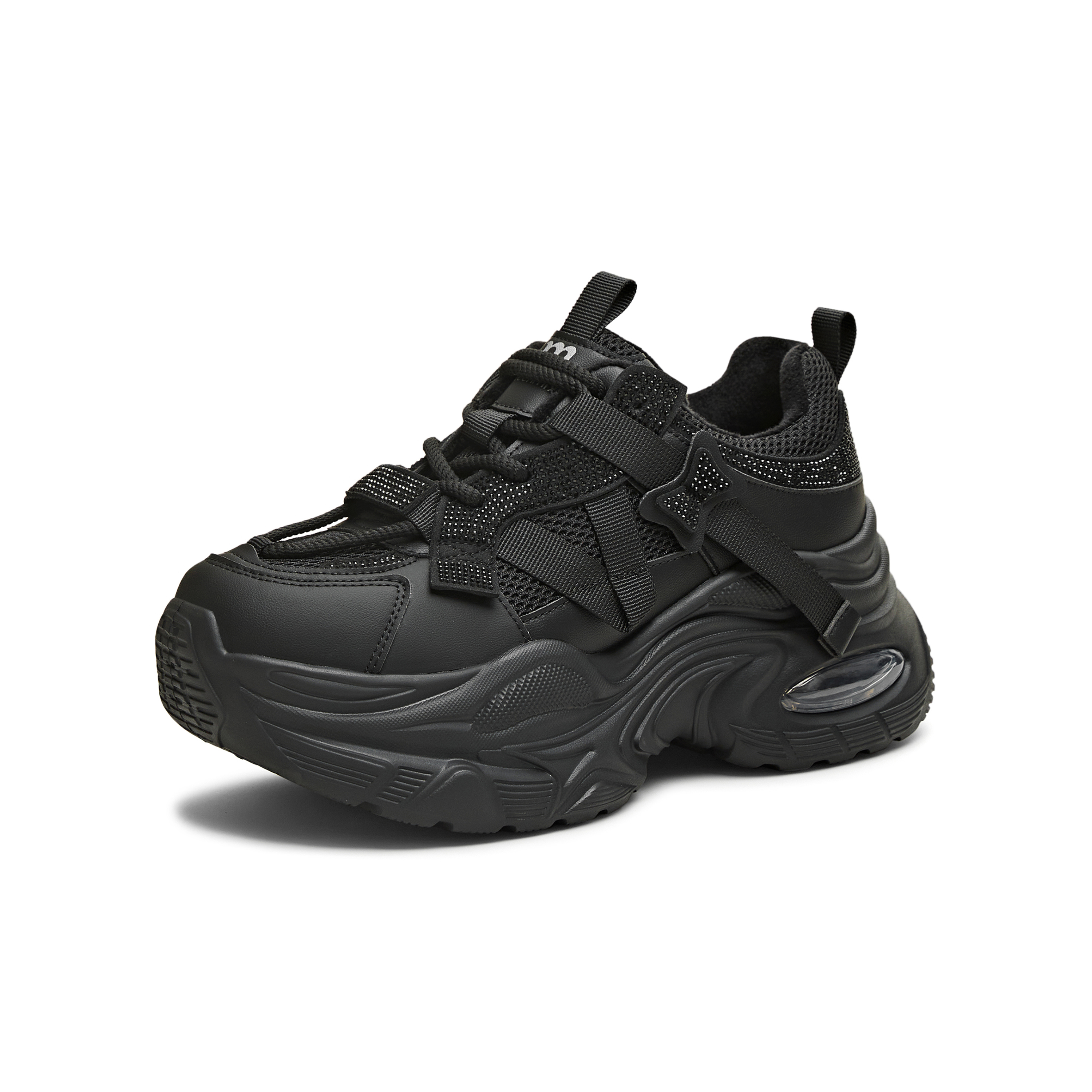 天美意2025冬新款商场同款厚底时尚水钻休闲鞋女老爹鞋BM181DM5