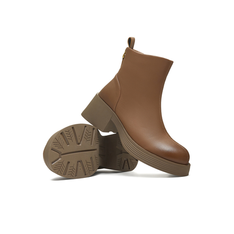 天美意2025冬新款商场同款粗跟复古潮流短靴女时装靴BL701DD5