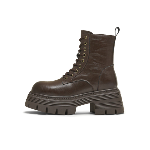 天美意2025冬新款商场同款系带短靴户外潮流女马丁靴BL681DZ5