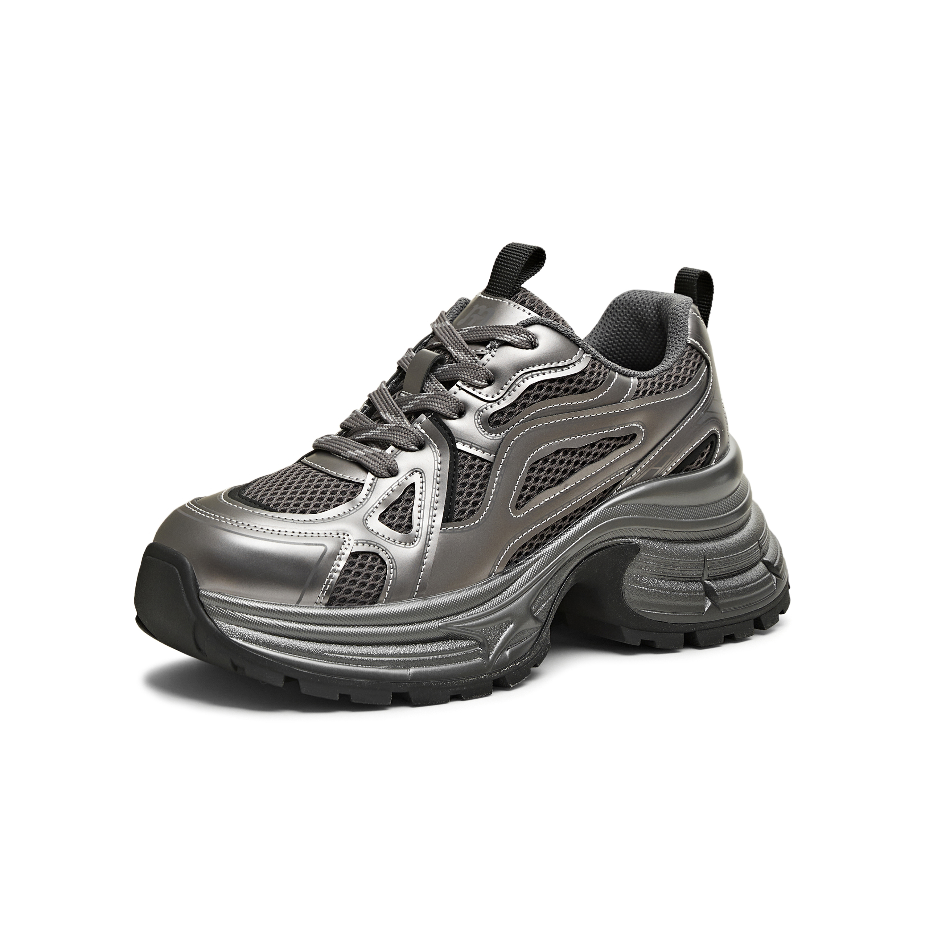 天美意2025冬新款商场同款厚底系带运动户外女老爹鞋BM191DM5