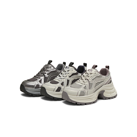 天美意2025冬新款商场同款厚底系带运动户外女老爹鞋BM191DM5