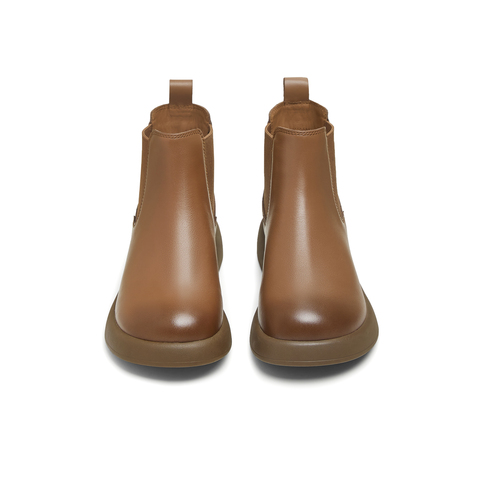 天美意2025冬新款厚底百搭短靴套脚潮流女切尔西靴KQX18DD5