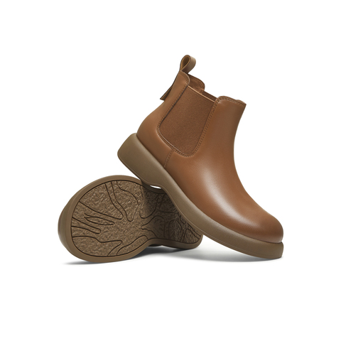 天美意2025冬新款厚底百搭短靴套脚潮流女切尔西靴KQX18DD5