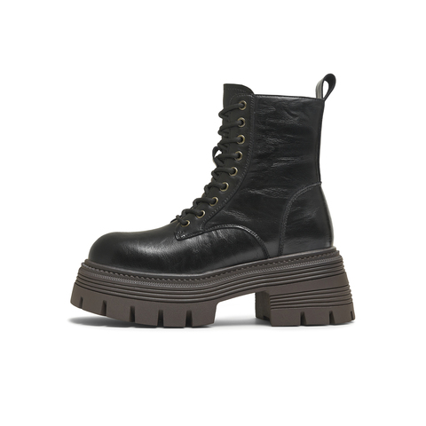 天美意2025冬新款商场同款系带短靴户外潮流女马丁靴BL681DZ5