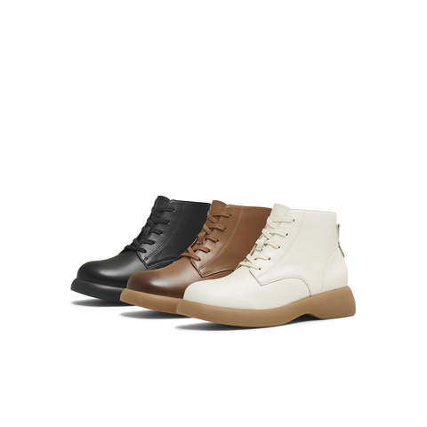 天美意2025冬新款商场同款系带短靴户外潮流女马丁靴CFT40DD5