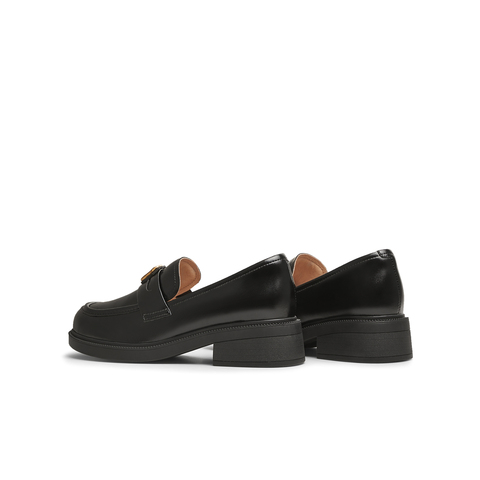 天美意2025秋新款商场同款复古乐福鞋英伦女皮单鞋CNG30CA5