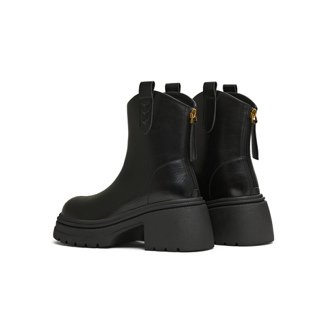 天美意2025冬新款商场同款粗跟复古百搭短靴女时装靴BM091DZ5